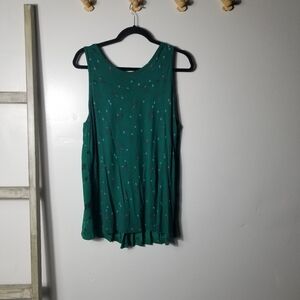 LOFT WOMEN'S GREEN (TWO DIFFERENT SHADES) SLEEVELESS TOP SIZE XL